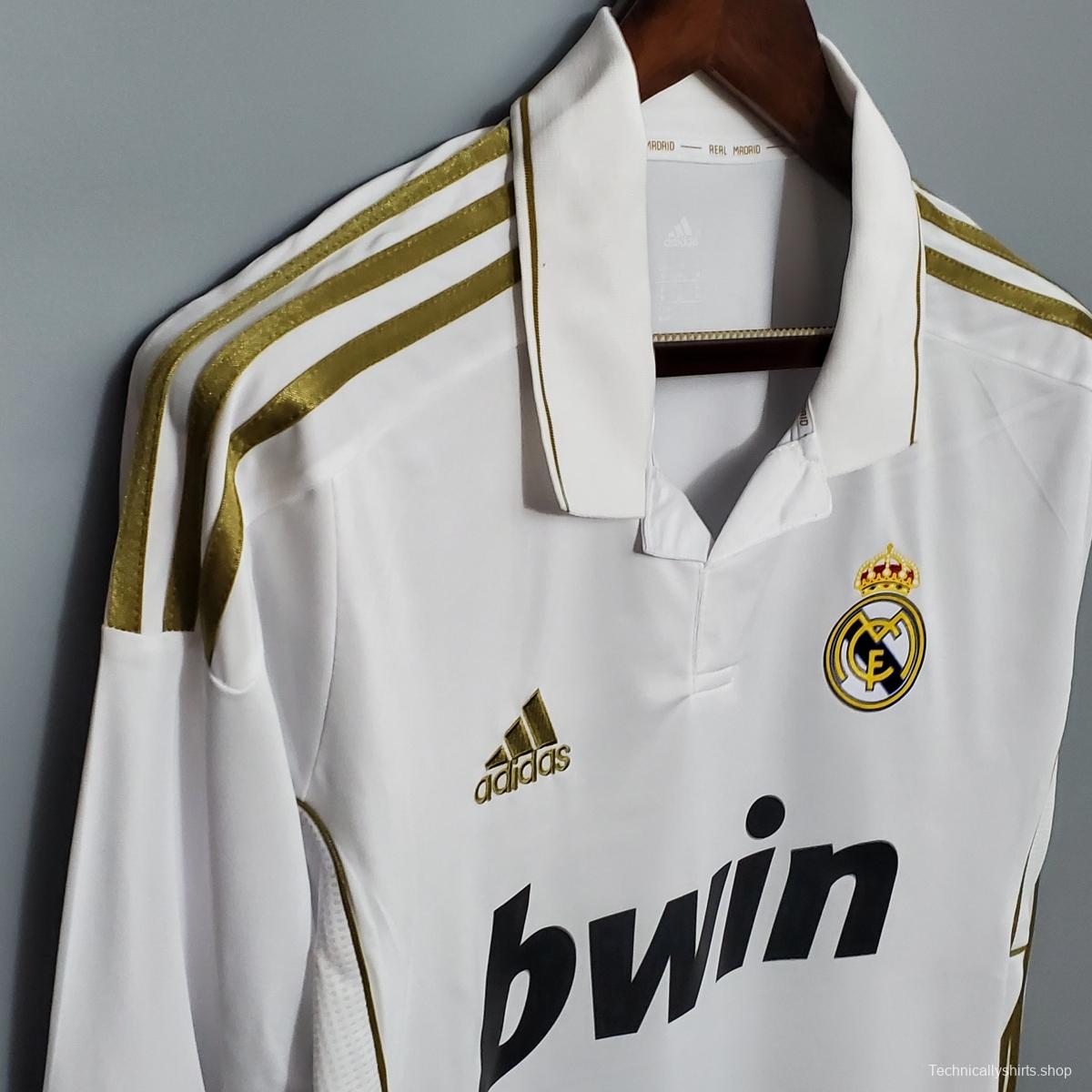 Retro Real Madrid 11/12 Long sleeve home Soccer Jersey