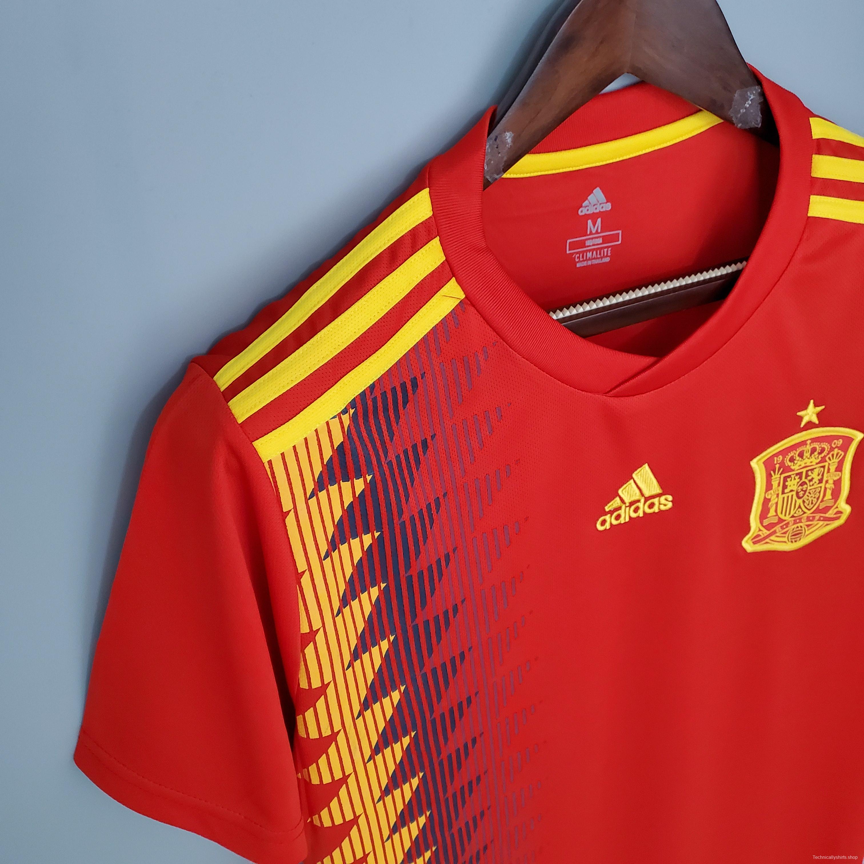 Retro Spain 2018 home Soccer Jersey