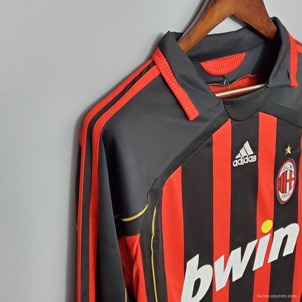 Retro 06/07 AC Milan Long sleeve home Soccer Jersey