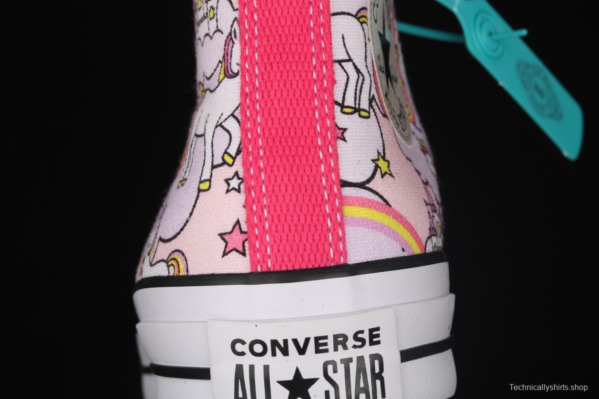 Converse All Star Ma Baoli co-signed cartoon printed high-top casual canvas shoes 669107C