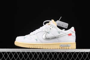 OFF-White x NIKE DUNK Low 04 of 50 OW white gray leisure sports skateboard shoes DM1602-127,