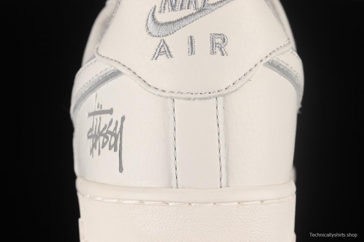 Stussy x NIKE Air Force 11607 Low Stussy co-named rice gray reflective low-top casual board shoes UN1815-802