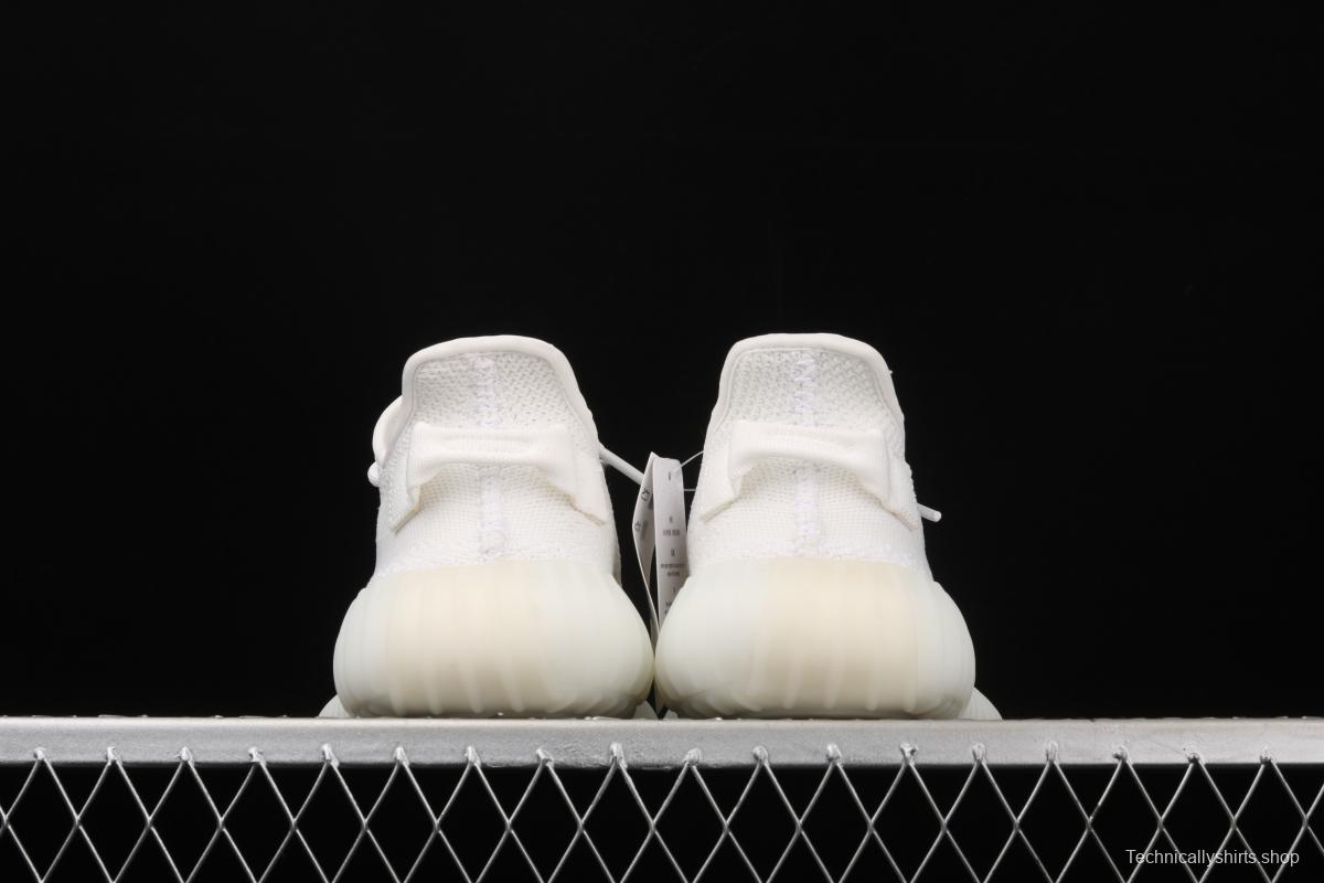 Adidas Yeezy 350V2 All White Real Boost Basf Darth coconut 350 second generation CP9366 fluorescent white BASF Boost original background