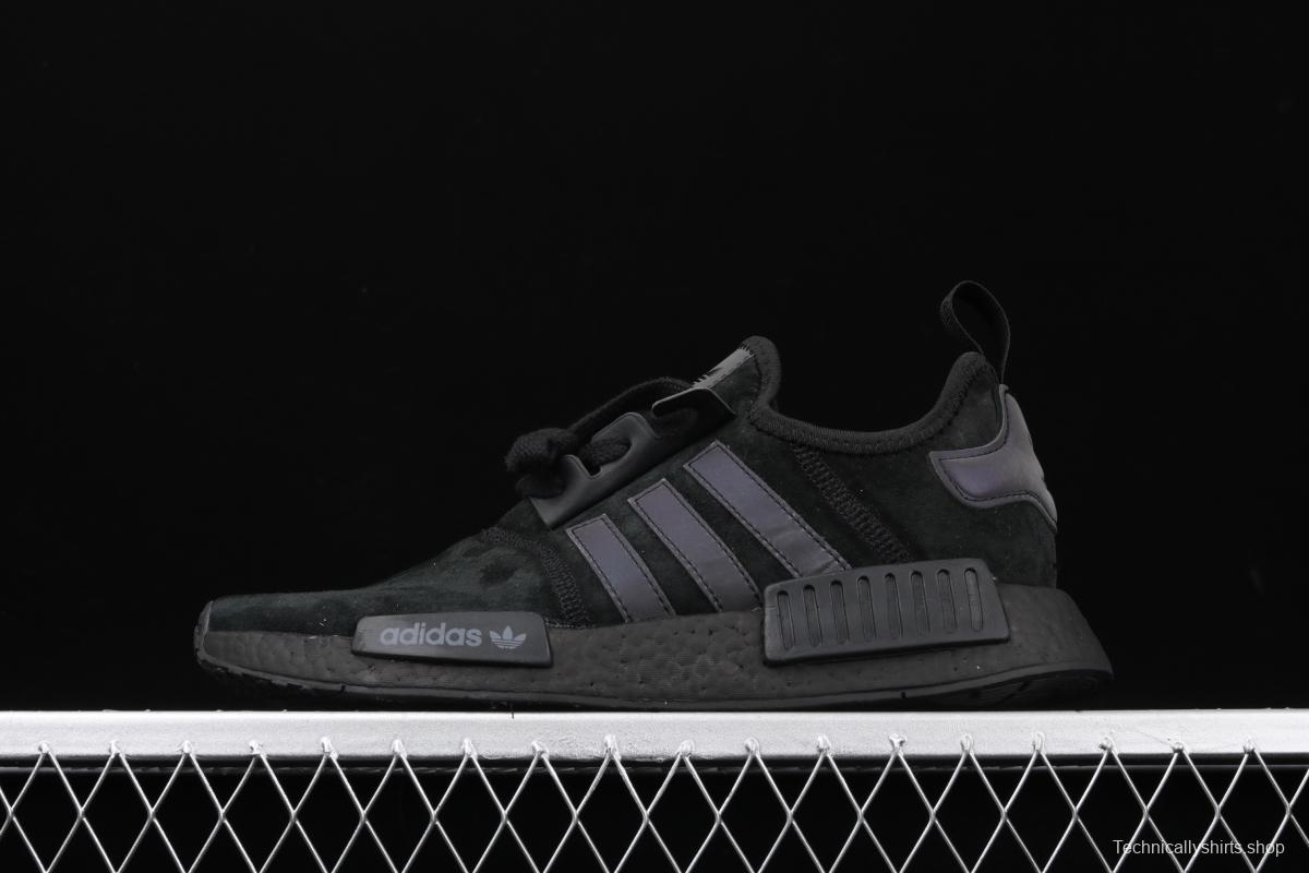 Adidas NMD_R1 B97419 Pig eight leather black samurai running shoes