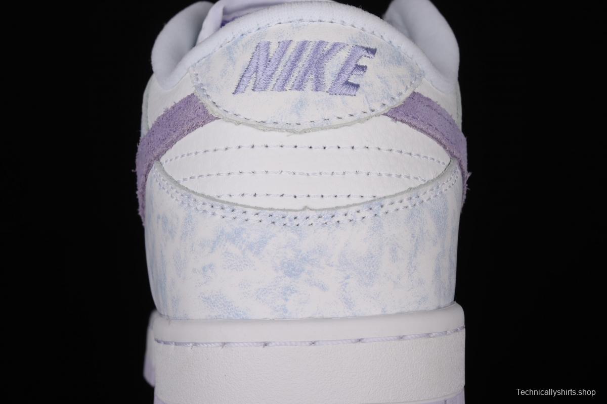 NIKE SB DUNK Low Prm white light purple color SB buckle rebound fashion leisure board shoes DM9467-500