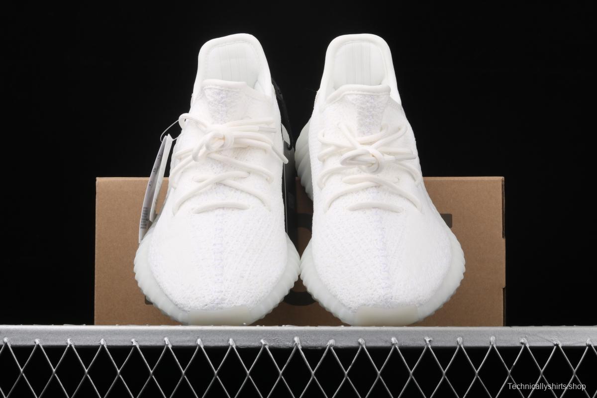 Adidas Yeezy 350V2 All White Real Boost Basf das coconut 350 second generation CP9366 fluorescent white BASF popcorn