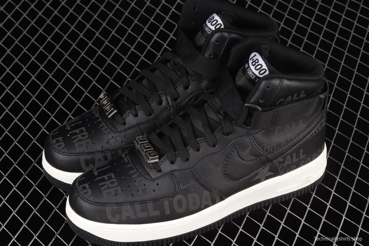 NIKE Air Force 11407 Premium Toll Free oxidizing to make old black high-top casual board shoes CU1414-001