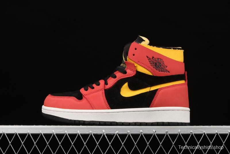 Air Jordan 1 Zoom CMFT AJ Black, Red, Yellow, CT0978-006