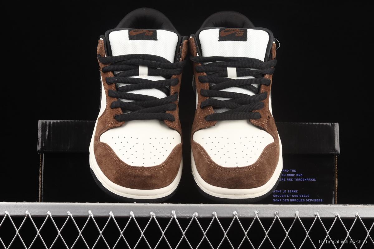 NIKE SB DUNK Low Pro Trail End Brown turn hair brown, white and black snake pattern dunk series low side leisure sports skateboard shoes 304292-102