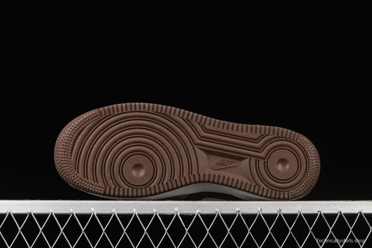 NIKE Air Force 11607 Mid Chocolate color suede casual board shoes HD3053-188