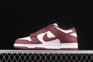 NIKE SB DUNK Low Prm wine red and white color SB buckle rebound fashion leisure board shoes DD1503-108