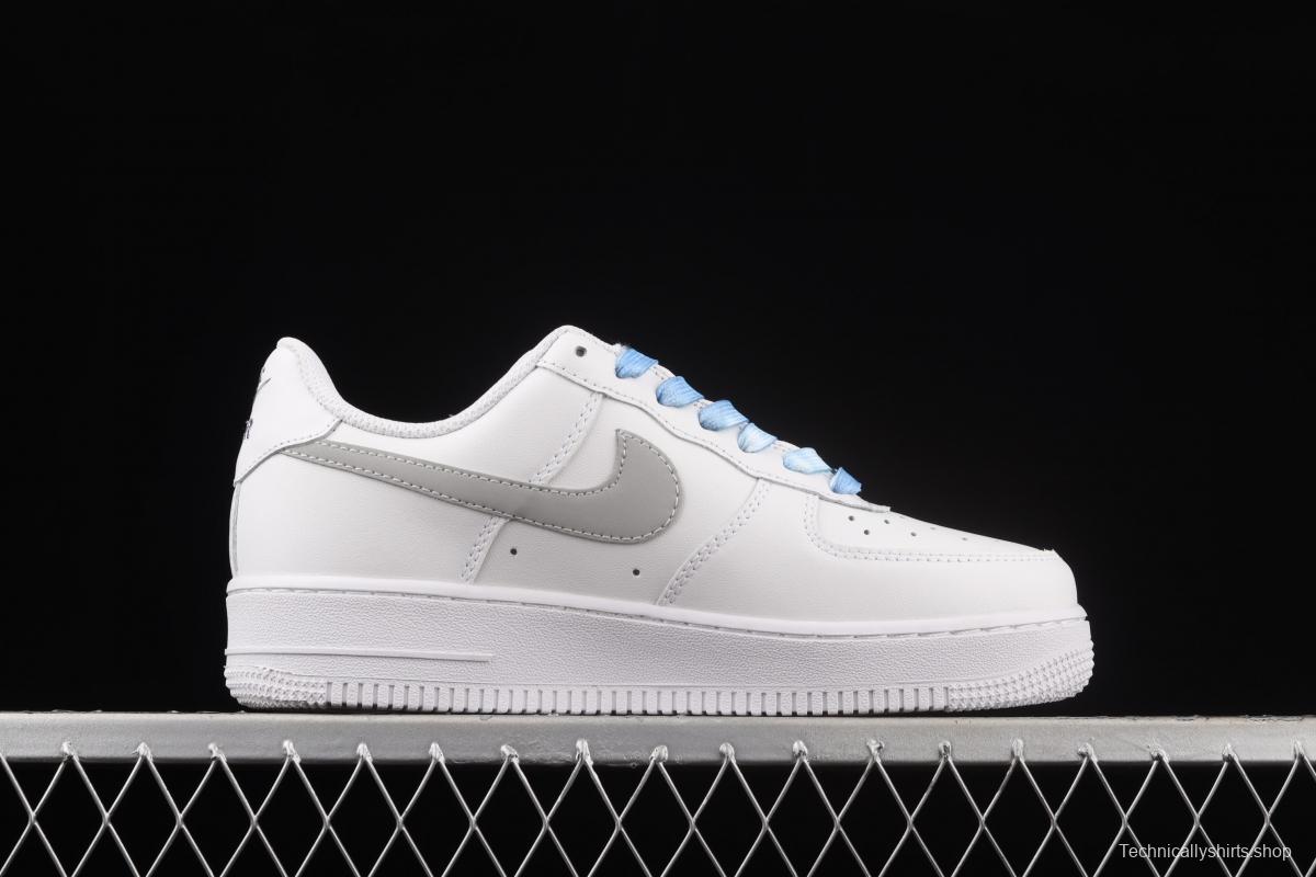 NIKE Air Force 1x 07 Lx graffiti silver color matching low upper shoes 314192-117