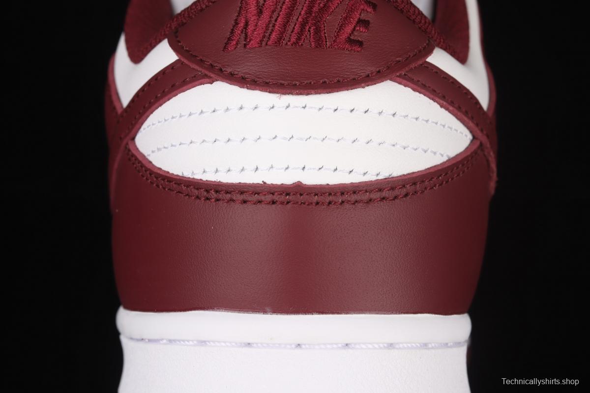 NIKE SB DUNK Low Prm wine red and white color SB buckle rebound fashion leisure board shoes DD1503-108