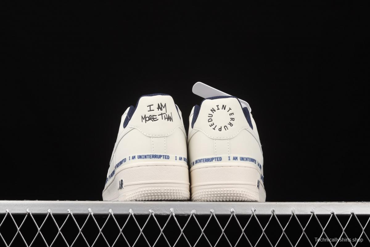 Uninterrupted x NIKE Air Force 1 MORE THAN rice dark blue signature graffiti all over the sky star low-top casual board shoes NU6602-301