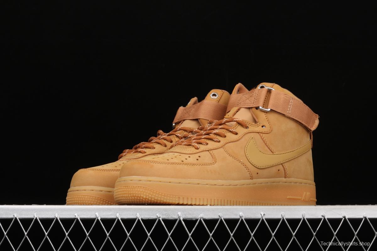 NIKE Air Force 1 High'07 2019 new wheat color high upper shoes CJ9178-200