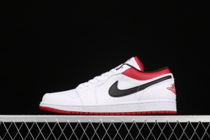 Air Jordan 1 Low white, black and red culture leisure sports shoes 553558-118