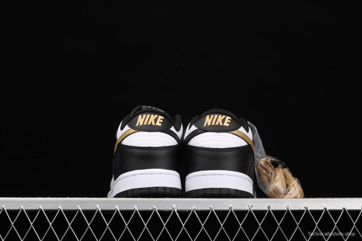 NIKE DUNK Low SB dunk series black and white gold hook low side leisure sports skateboard shoes DD1503-101