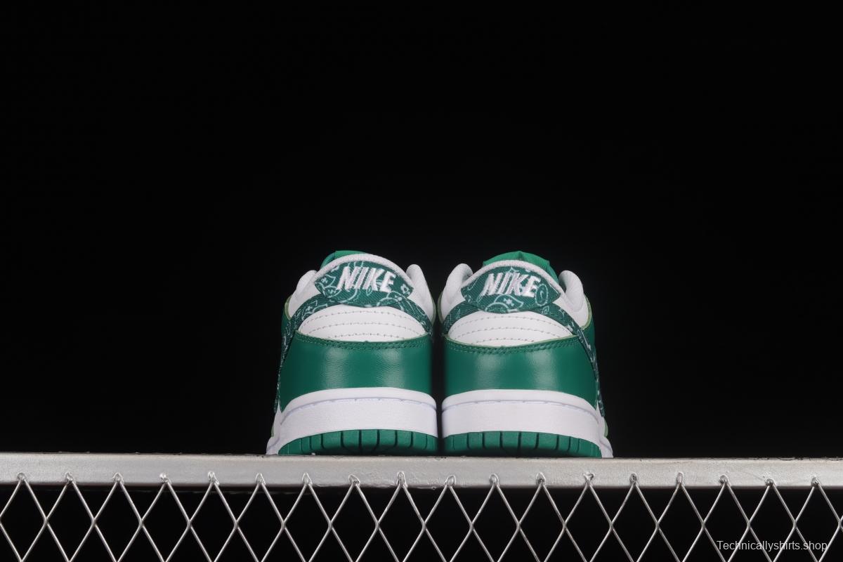 NIKE DUNK Low Green Paisley Cashew Flower White Green SB Buckle Shredded Backboard Fashion Casual Sneakers DH4401-102