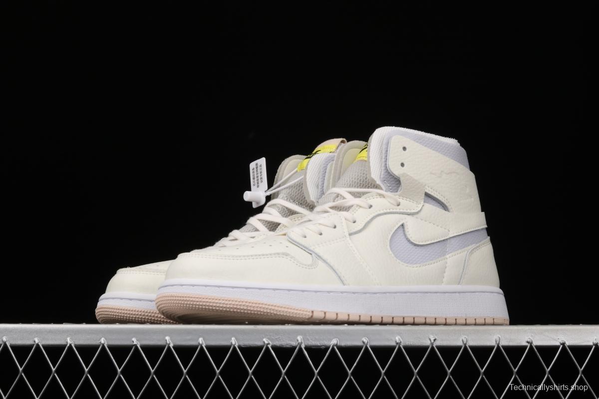 Air Jordan 1 Zoom Air CMFT Pearl White High Top Basketball shoes CT0979-107