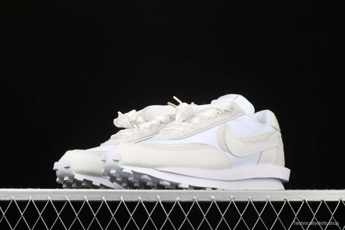 Sacai x NIKE LVD Waffle Daybreak Japanese deconstruction aesthetics overlapping design avant-garde waffle deformable leisure jogging shoes BV0073-101