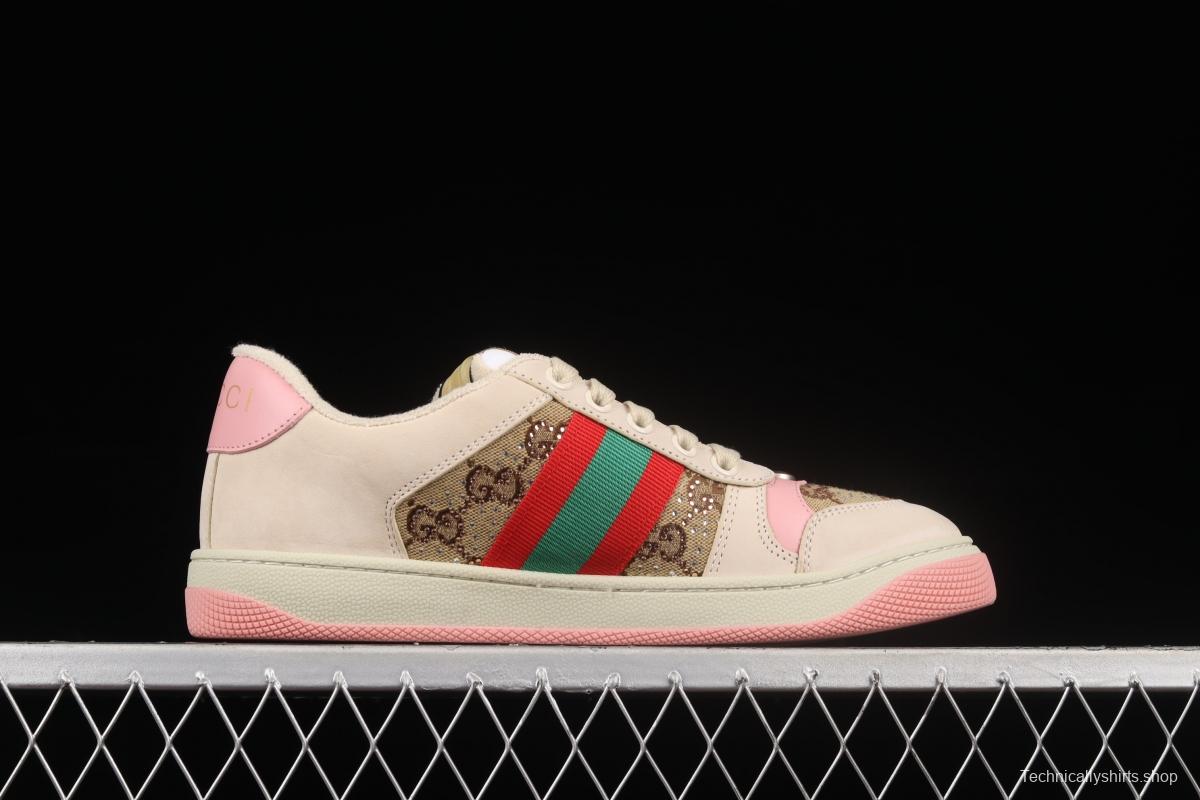 Gucci Distressed Screener Sneaker classic daddy shoes A38G09064