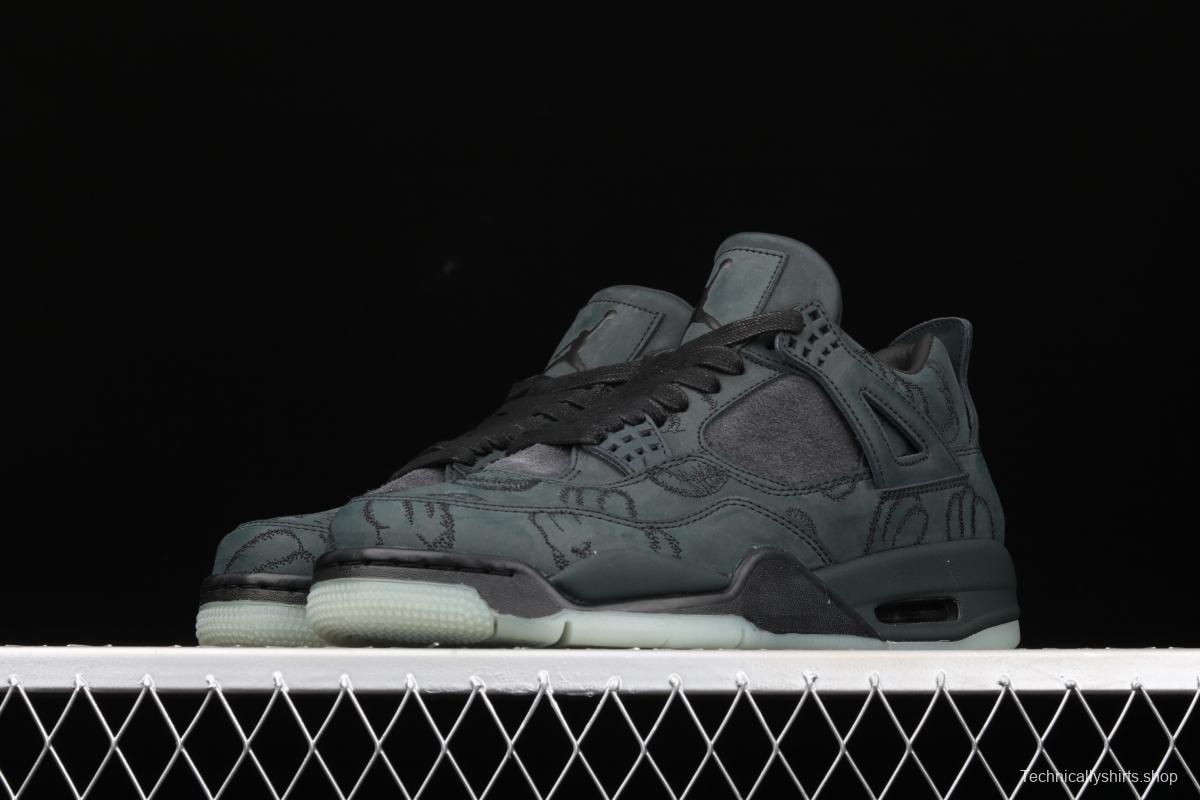 Kaws x Air Jordan 4 Black AJ4 black suede luminous limited edition 930155-001