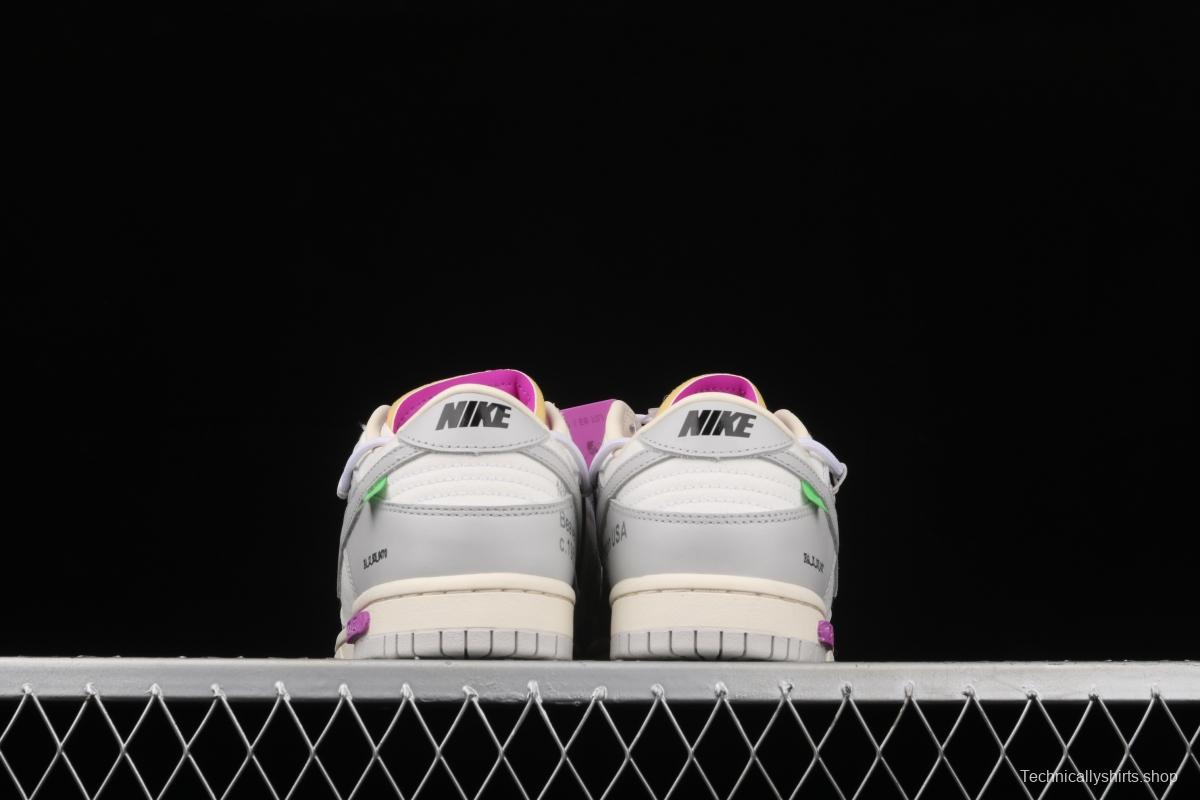 OFF-White x NIKE DUNK Low 03 of 50 OW white gray leisure sports skateboard shoes DM1602-118