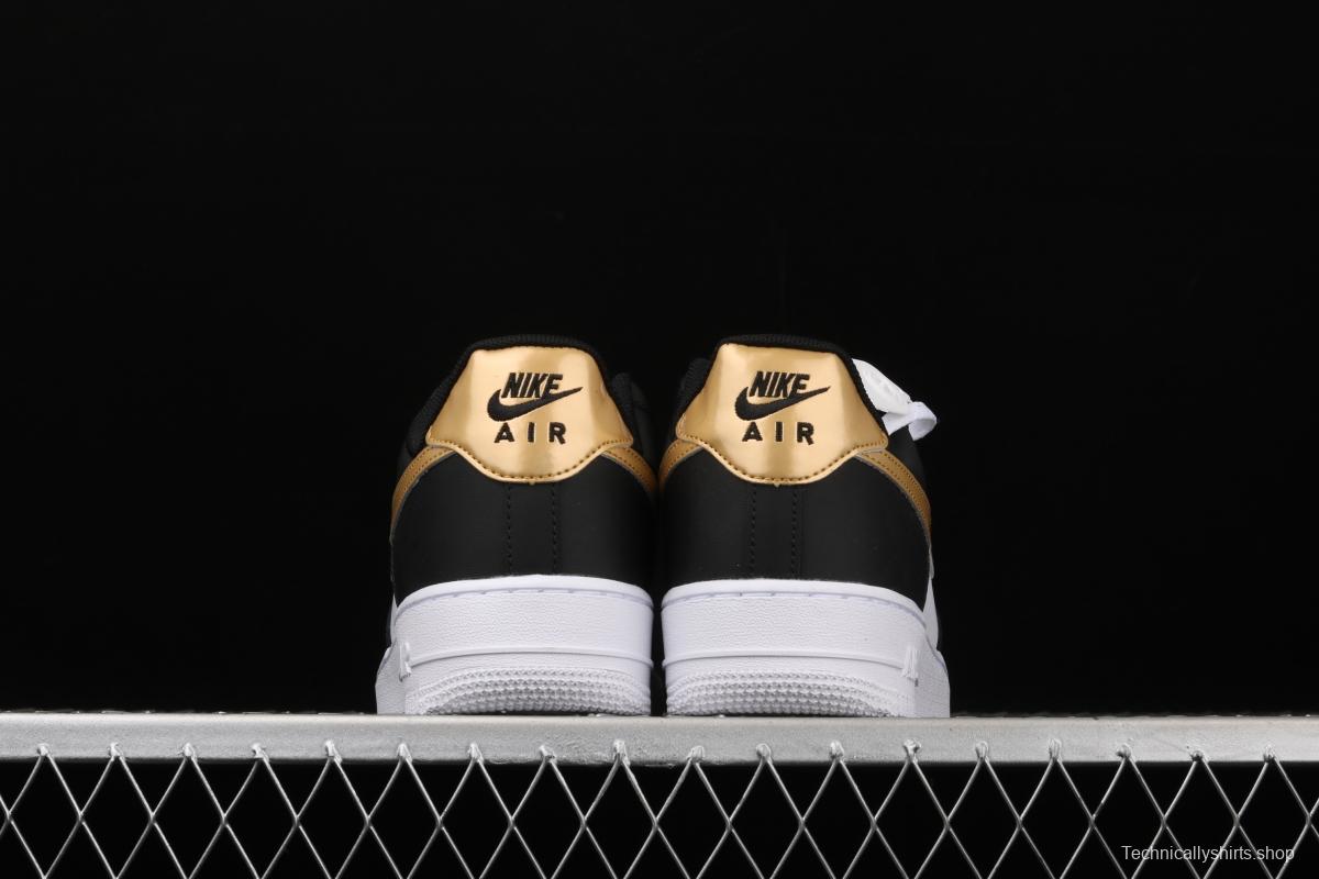 NIKE Air Force 1' 07 Lx black gold low upper shoes CZ9189-001