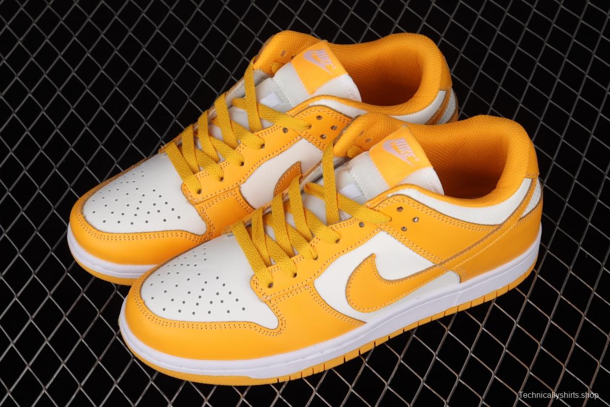 NIKE DUNK Low SB dunk series white and yellow color matching low-side leisure sports skateboard shoes DD1503-800