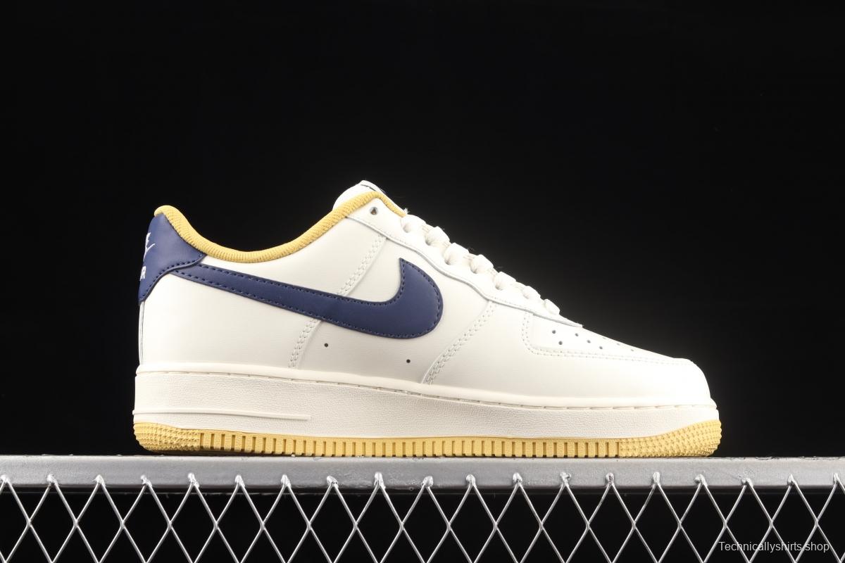 NIKE Air Force 1x07 Low white, yellow and black hook low-top casual board shoes AQ2288-111,