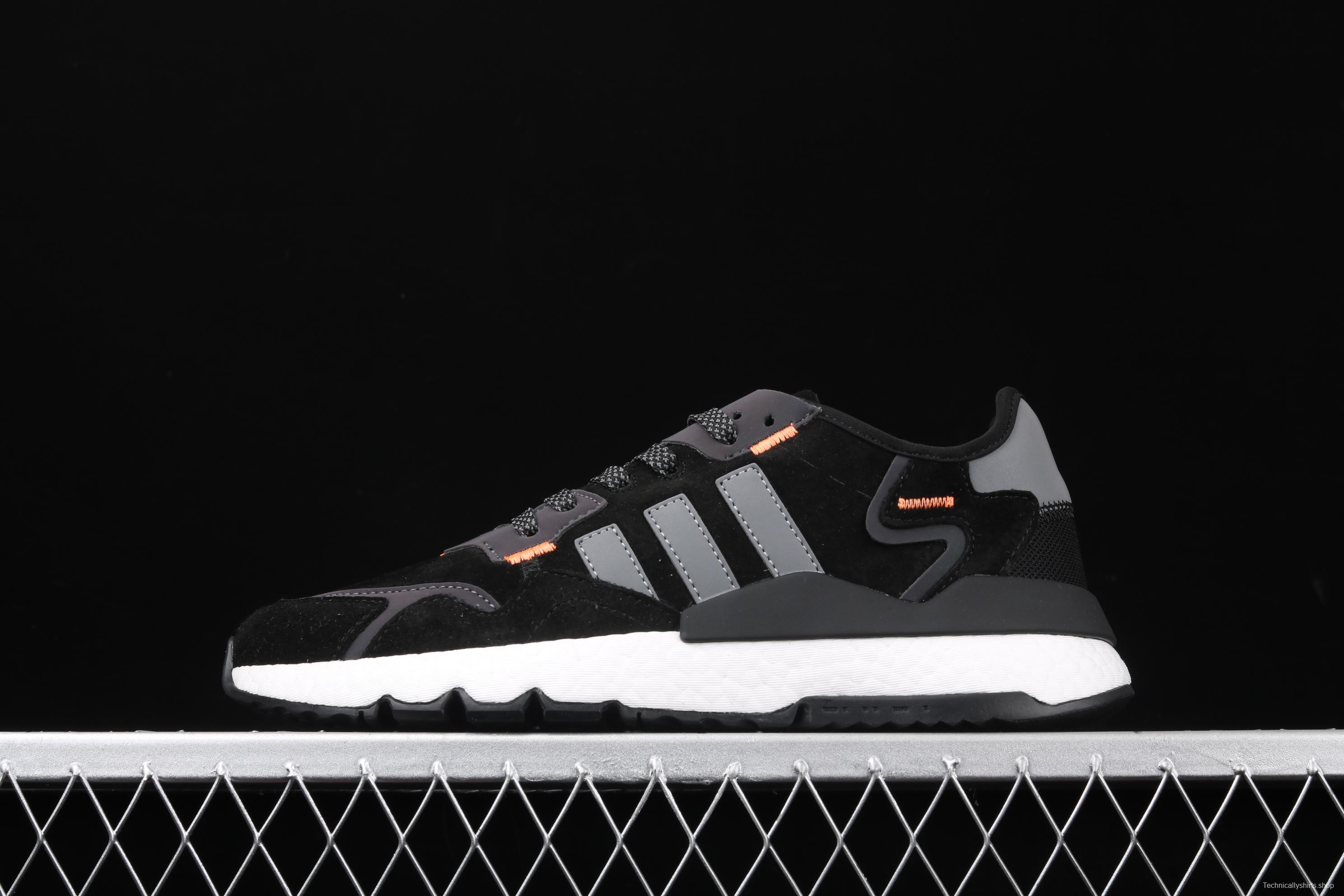 Adidas Nite Jogger 2019 Boost EG4933 suede stitching 3M reflective vintage running shoes