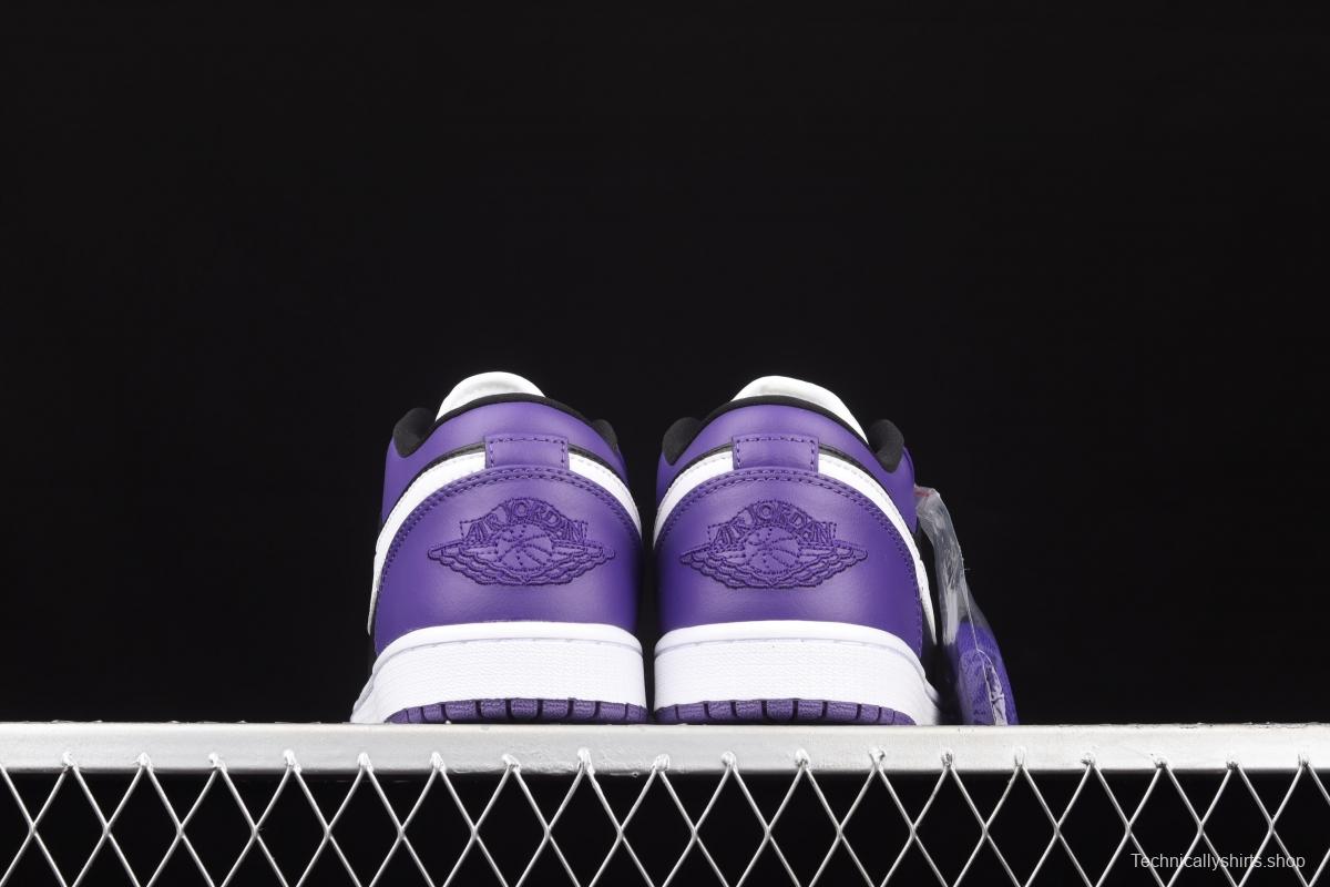 Air Jordan 1 Low black-purple and white low-side cultural leisure sports shoes 553558-501