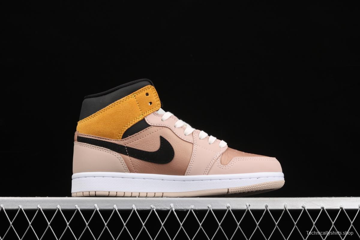 Air Jordan 1 Mid milk tea orange Zhongbang basketball shoes DD2224-200