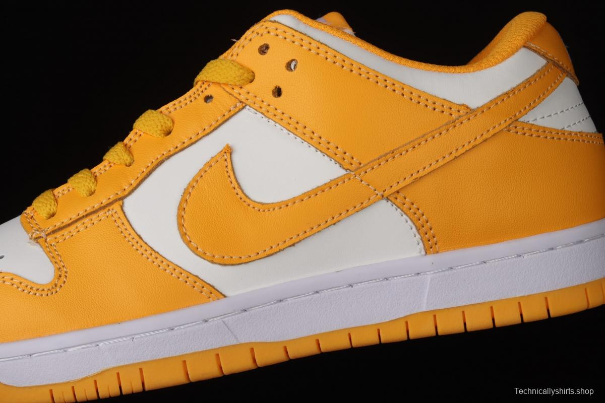 NIKE DUNK Low SB dunk series white and yellow color matching low-side leisure sports skateboard shoes DD1503-800