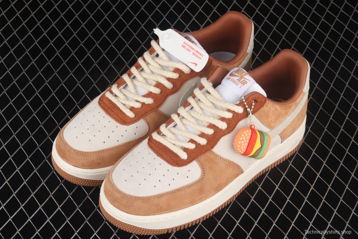 NIKE Air Force 1x 07 ESS milk tea hamburger low top casual board shoes CW2288-855