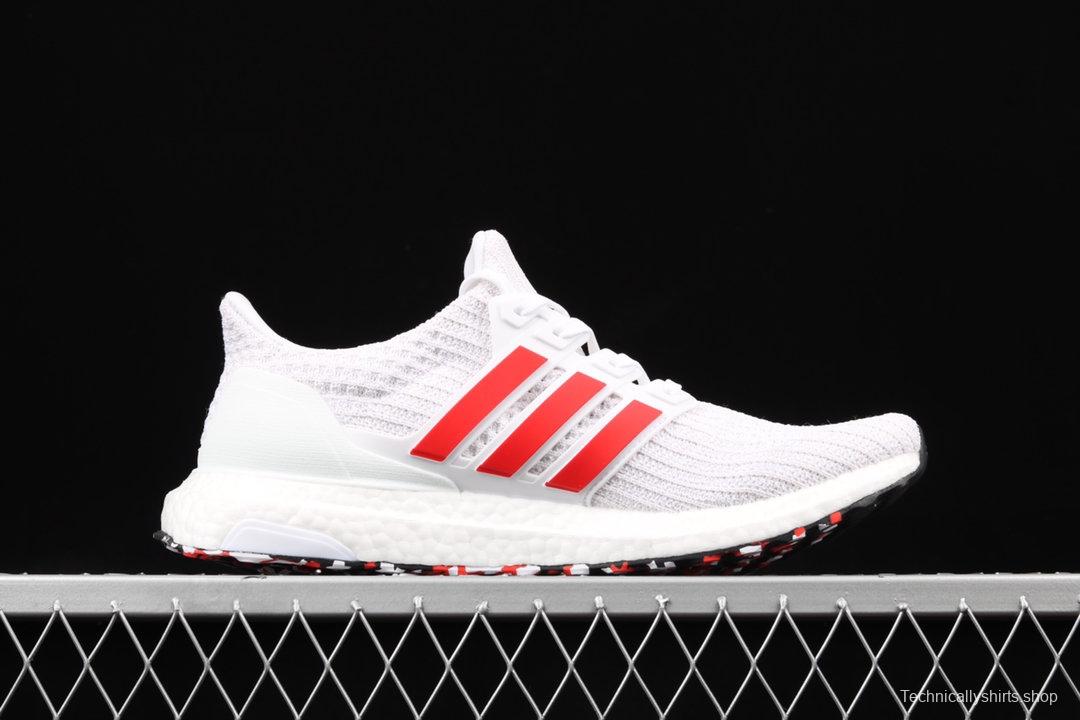 Adidas Ultra Boost 4.0DB3199 fourth generation knitted striped white and red UB