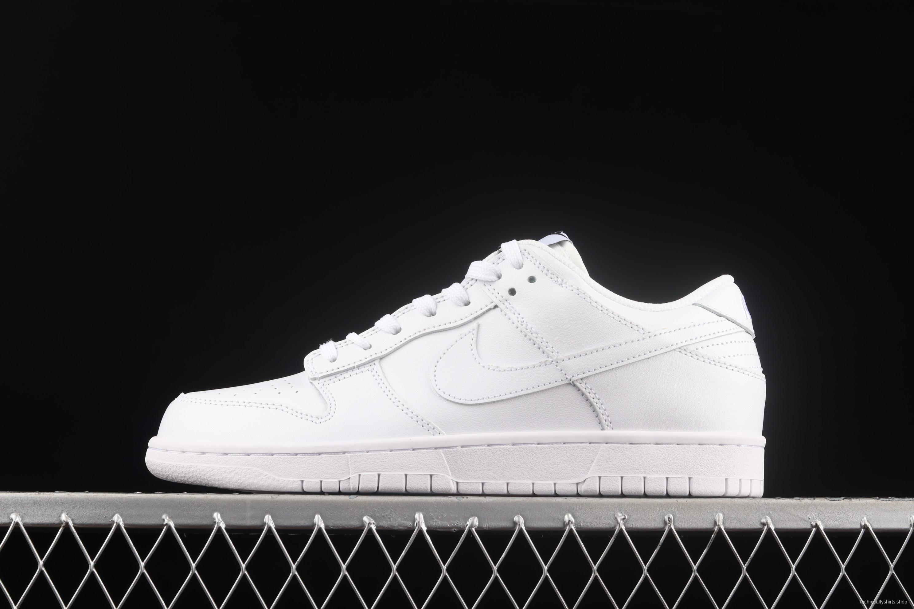 NIKE SB DUNK Low Prm Triple White pure white color SB buckle rebound fashion casual board shoes DD1503-109