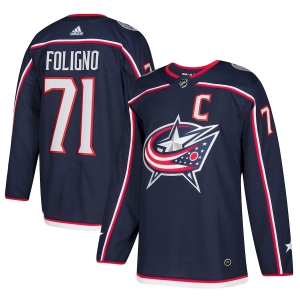 Men's Nick Foligno Navy Player Team Jersey