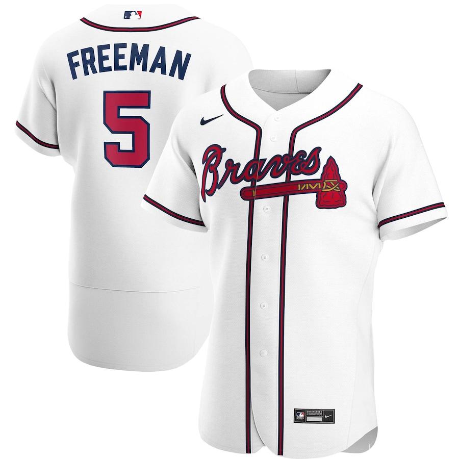 Men's Freddie Freeman White Home 2020 Authentic Player Team Jersey