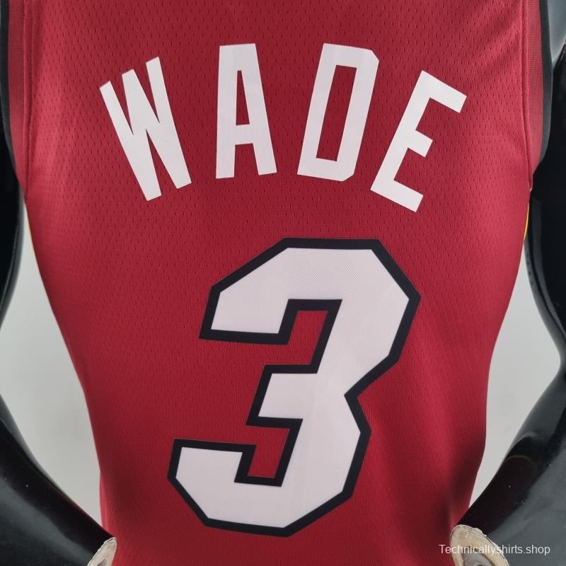 75th Anniversary Miami Heat Jordan WADE #3 Burgundy NBA Jersey