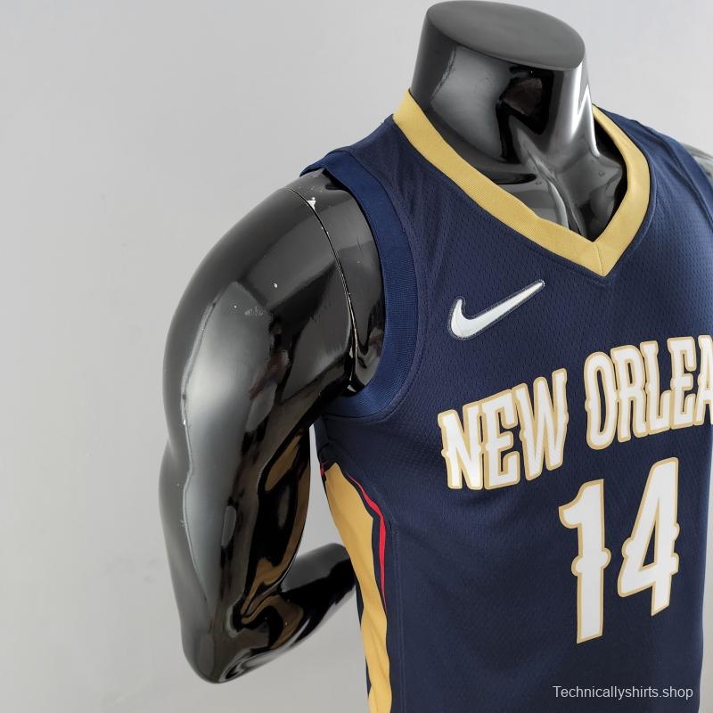 75th Anniversary New Orleans Pelicans Ingram #14 Navy Blue NBA Jersey