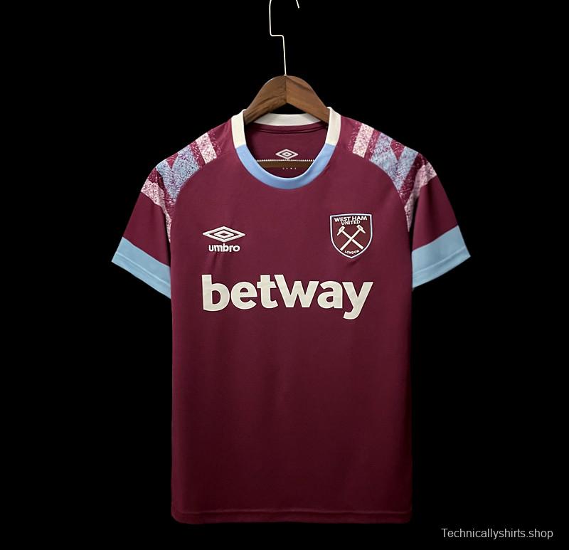 22/23 West Ham Home Soccer Jersey