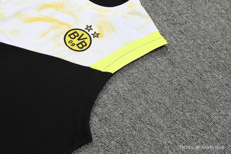 2022 Borussia Dortmund Vest Training Jersey Kit Black And White