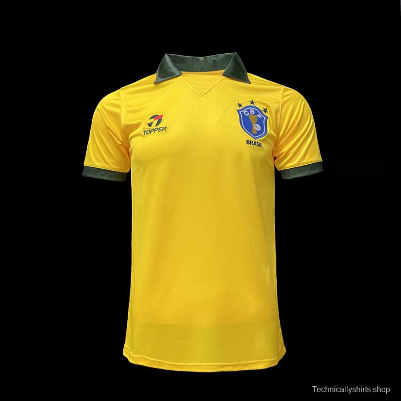 Retro 1988 Brazil Home Soccer Jersey