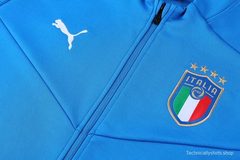 2022 Italy Blue Full Zipper Jacket+Long Pants