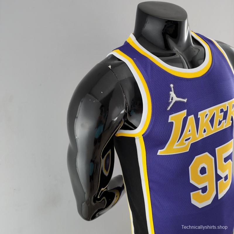 75th Anniversary TOSCANO #95 Los Angeles Lakers Jordan Purple NBA Jersey