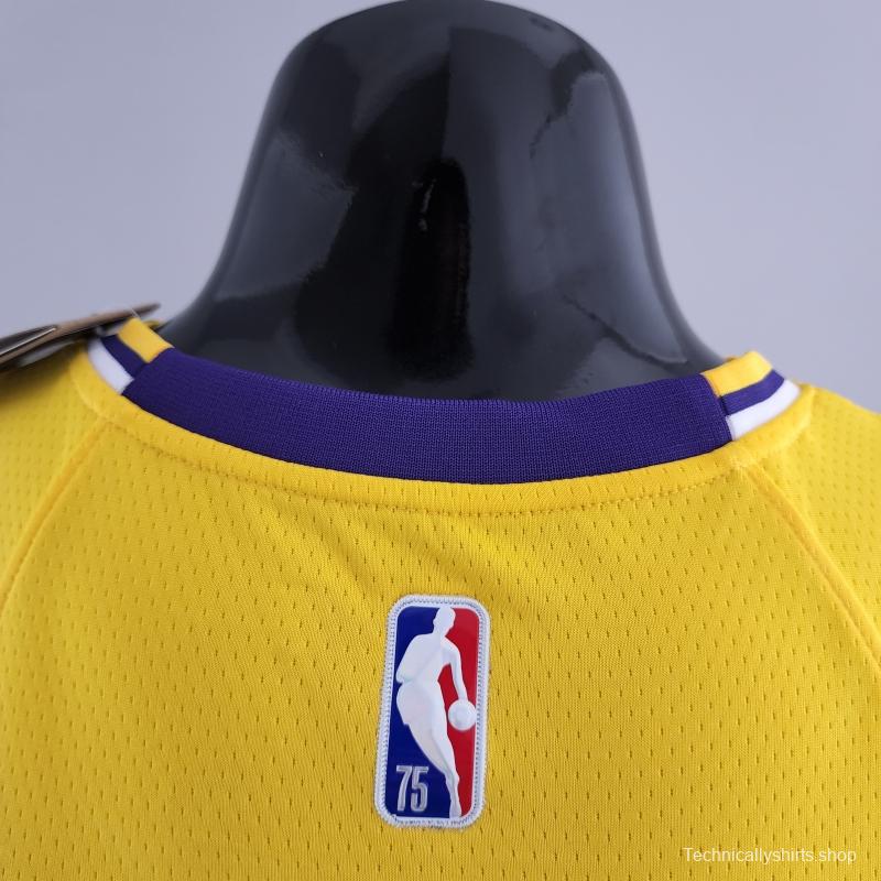 75th Anniversary TOSCANO #95 Los Angeles Lakers Yellow NBA Jersey