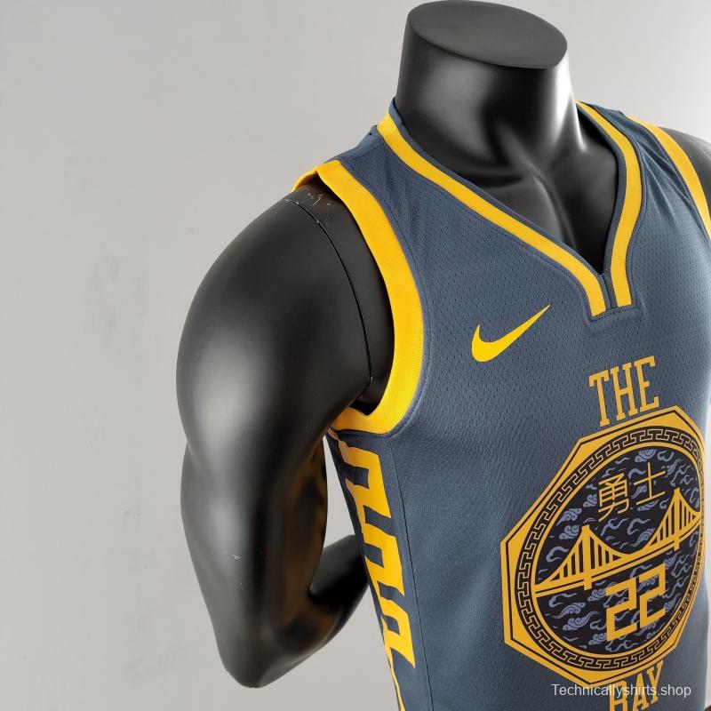 2018 WIGGINS #22 Golden State Warriors Grey NBA Jersey