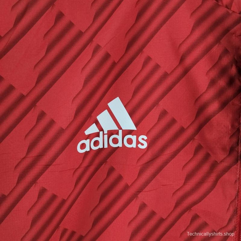 2022 Manchester United Windbreaker Red White Edge