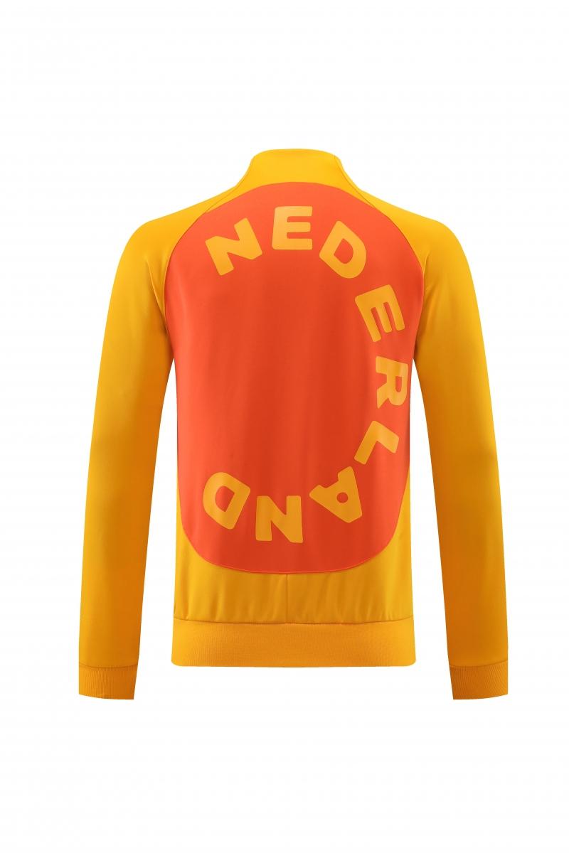 2022 Netherlands Yellow Full Zipper Tracksuit